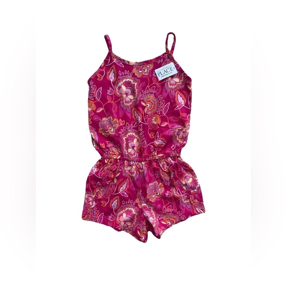 The Children's Place NWT Size 4T Pink Paisley Floral Shorts Romper